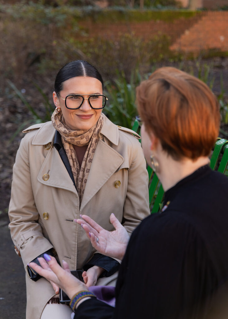 Claire Innes - They Fertility Mentor - speaking with client showing empathy photo.